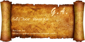 Gábor Avarka névjegykártya